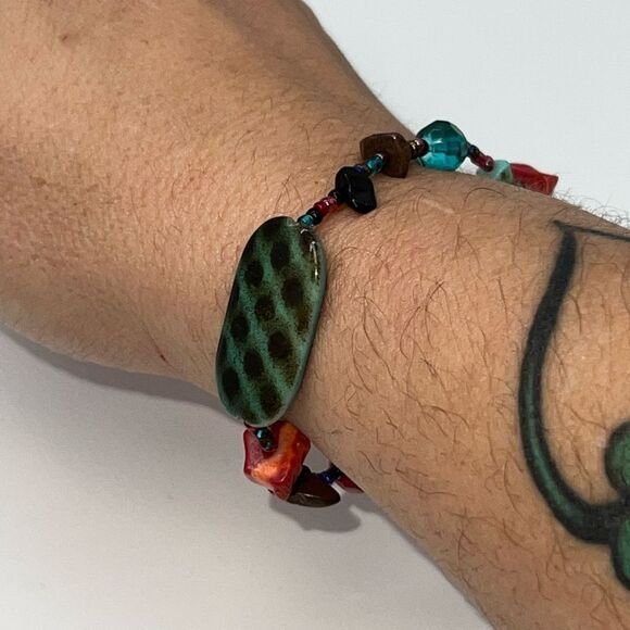 Boho Multi Stone Stretch Bracelet - Picture 3 of 7